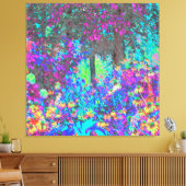 Trippy Lime Green and Purple Garden Sunrise キャンバスプリント (インサイチュ (リビング))