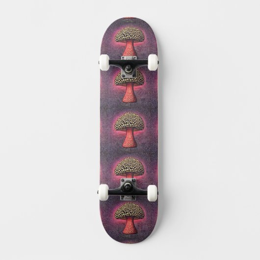 Trippy Mushroom Custom Name スケートボード (正面)