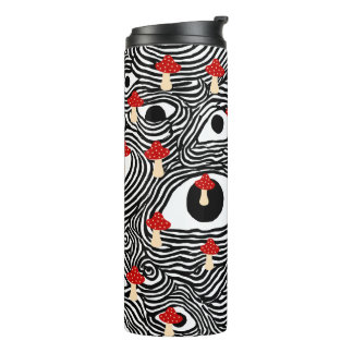 Trippy Mushroom Travel Mug - Funky Eye Design Cup タンブラー