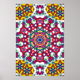 Trippy Poster: Psychedelic Kaleidoscope Artwork ポスター