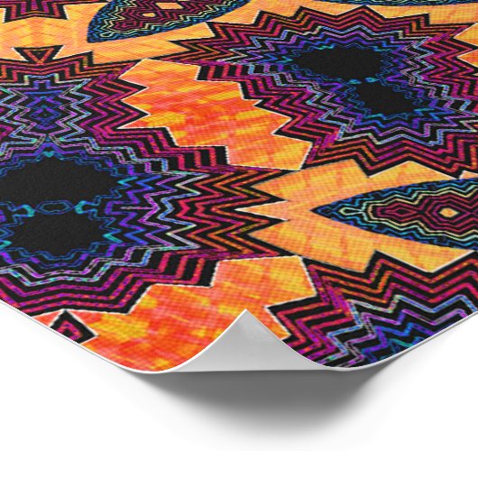 Trippy Poster: Psychedelic Radial Artwork ポスター (角)