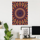 Trippy Poster: Psychedelic Radial Artwork ポスター (ホームオフィス)