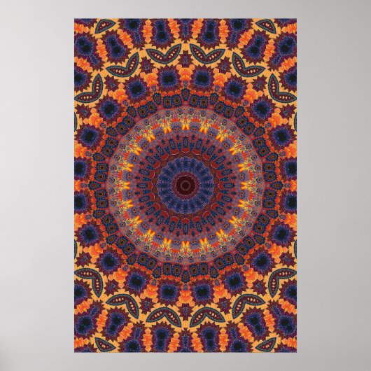 Trippy Poster: Psychedelic Radial Artwork ポスター (正面)