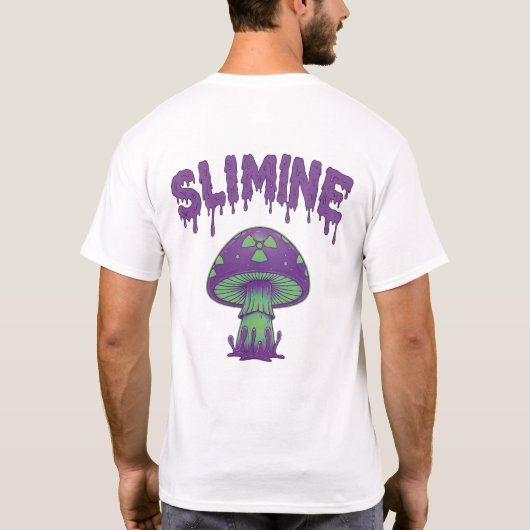Trippy Radioactive Purple Mushroom with Dripping S Tシャツ (裏面)