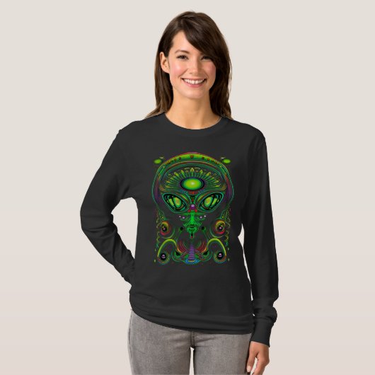 Trippy Rave Alien Tank Top UFO Tシャツ (正面フル)