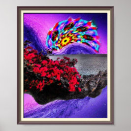 Trippy Space Floating Island Poster ポスター