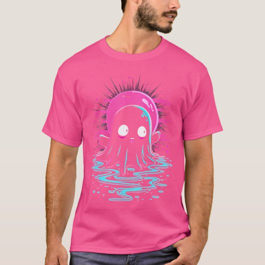 Trippy Vaporwave Ghost Techno Rave Halloween Edm P Tシャツ (正面)
