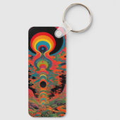 Trippy Vintage 1960s Psychedelic Retro Artwork キーホルダー (裏面)