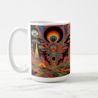 Trippy Vintage 1960s Psychedelic Retro Artwork コーヒーマグカップ