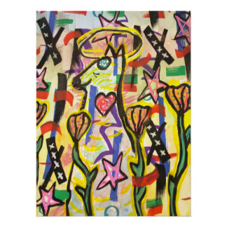 Trippy Whimsical Spiritual Dog Poster| Luke Angel ポスター