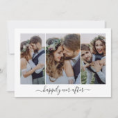 Triptychの写真のスクリプトの後で幸せ結婚に サンキューカード (正面)