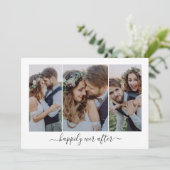 Triptychの写真のスクリプトの後で幸せ結婚に サンキューカード (スタンド正面)