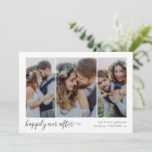 Triptychの写真のスクリプトの後で幸せ結婚に サンキューカード (スタンド正面)