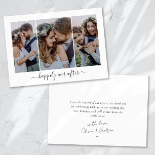 Triptychの写真のスクリプトの後で幸せ結婚に サンキューカード