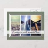 Triptych 3 photo collageテンプレート休日はがき シーズンポストカード (正面/裏面)