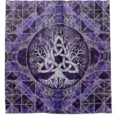 Triquetraのアメジストおよび銀との生命の樹 シャワーカーテン (正面)