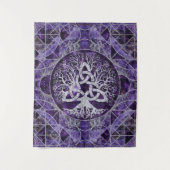 Triquetraのアメジストおよび銀との生命の樹 タペストリー (正面)