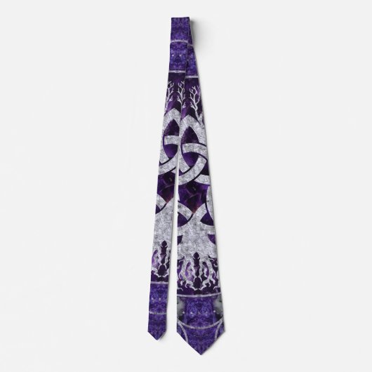 Triquetraのアメジストおよび銀との生命の樹 ネクタイ (裏面)