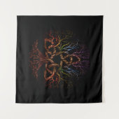 Triquetraのカラフルな生命の樹 タペストリー (正面(横))