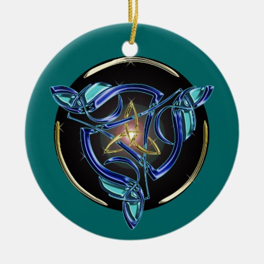 Triquetraの木のオーナメントの円 セラミックオーナメント (正面)