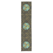 Triquetraの装飾的なケルト族のオーナメント ショートテーブルランナー (正面)