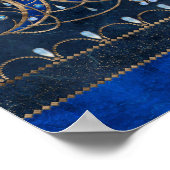 Triquetra Triple Moon Ornament with Moonstone ポスター (角)