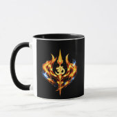 Trishul Om Power Core Spiritual Symbol マグカップ (左)