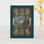 Triskelionマンダラグリーティングカード カード (黄色い花)