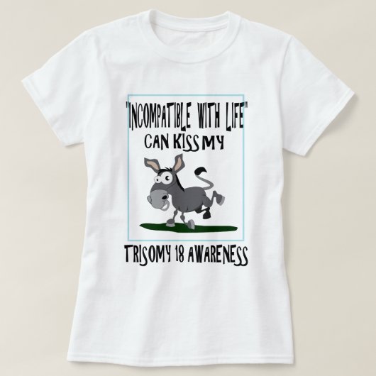 Trisomy 18のろば tシャツ (デザイン正面)