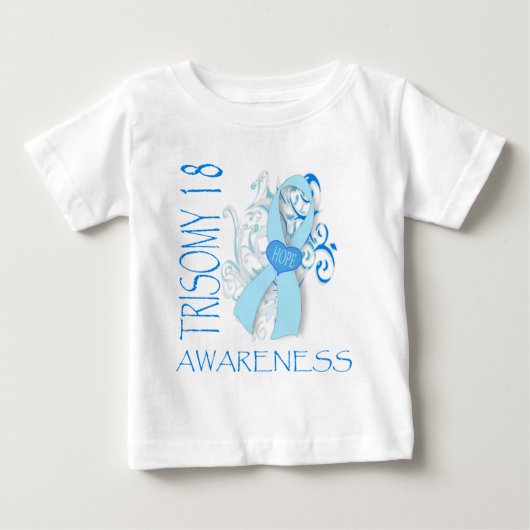 TRISOMY 18のTRISOMY 18の認識度 ベビーTシャツ (正面)