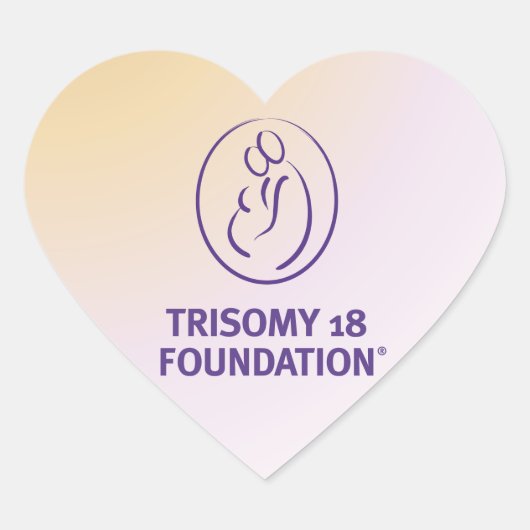 Trisomy 18 Foundationロゴ – ハートシール (正面)
