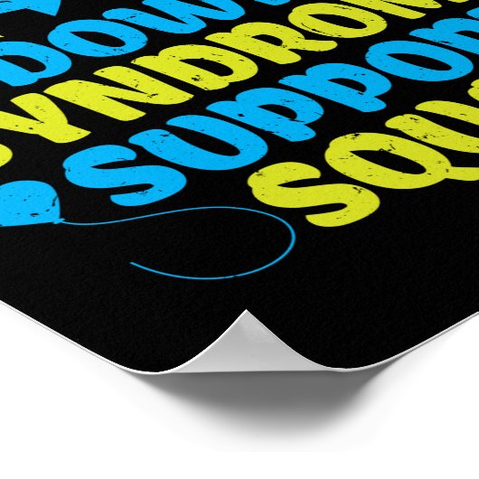 Trisomy 21 Down Syndrome Support Squad Ribbon ポスター (角)