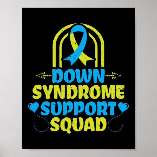 Trisomy 21 Down Syndrome Support Squad Ribbon ポスター (正面)