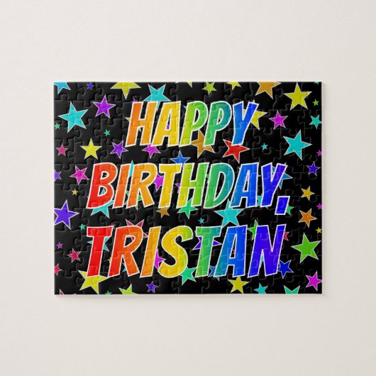 「TRISTAN」名、おもしろい「ハッピーバースデー」 ジグソーパズル (横)