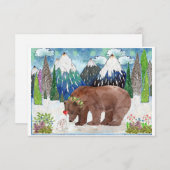 TRISTAN BERLUNDの発表によるベアとバニー サンキューカード (正面/裏面)