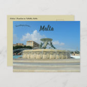Tritons Fountain in Valletta Malta ポストカード (正面/裏面)