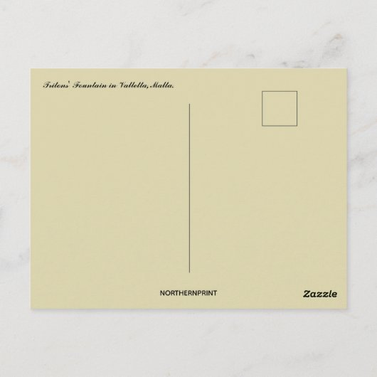 Tritons Fountain in Valletta Malta ポストカード (裏面)