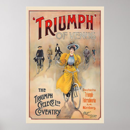 Triumph Cycles Coventry Vintage Advertising Poster ポスター (正面)