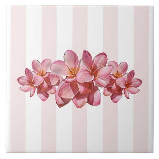 Trivet – ピンクプルメリア タイル (正面)