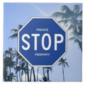 Trivet – 青ストップ記号 タイル (正面)