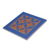 Trivet、Burgundy、Blue、金ゴールドフルーア・デ・リーズ・パターン タイル (側面)