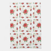 Trivet Christmas Holiday Red Poinsettia and Gold キッチンタオル (縦)