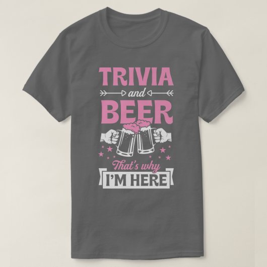 TriviaとBeerだからPub Trivおもしろいだ Tシャツ (デザイン正面)