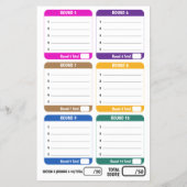 Trivia gaming 50 questions answer sheets チラシ (裏面)