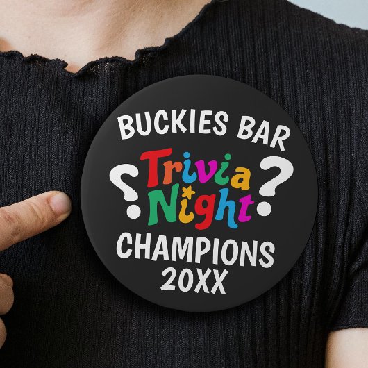 Trivia Night game night colorful fun quiz award 缶バッジ