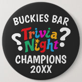 Trivia Night game night colorful fun quiz award 缶バッジ (正面)
