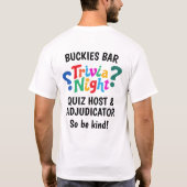 Trivia Night game night colorful fun quiz host Tシャツ (裏面)