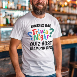 Trivia Night game night colorful fun quiz host Tシャツ