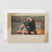 TRIXIEベージュレトロアーチ型写真保存日  招待状 (裏面)