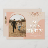 TRIXIEレトロアーチ写真ボホクリスマスカード 招待状 (正面/裏面)